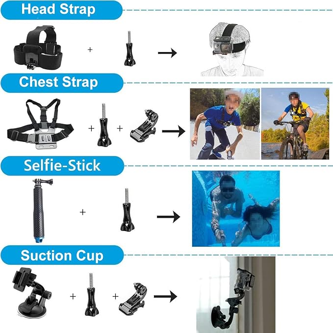 Accessories Kit for Gopro Hero 13 Black Accessory Bundle Waterproof Housing Case Filter Silicone Protector Lens Screen Tempered Glass Head Chest Strap Mount Set for Gopro13 HERO13
