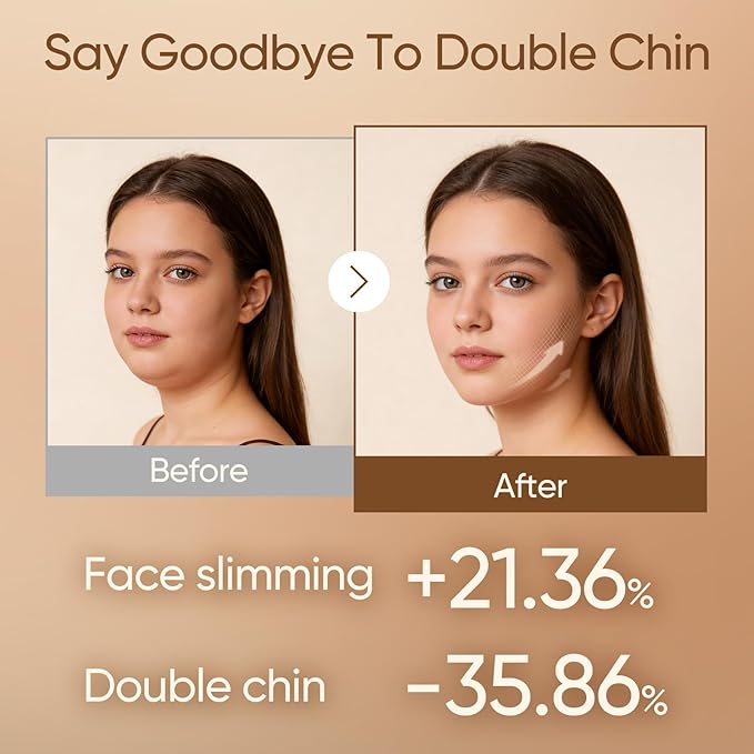 Electric Double Chin Device and V-Face Machine with 8 Modes and 15 Gear Adjustable Intensities - Intelligent Double Chin Machine for V-face