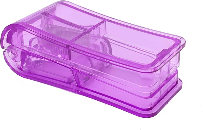 Pill Cutter, Splitter, Organizer for Pills/Supplement/Medication 2 Pcs (Purple)