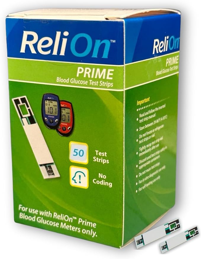 Prime Blood Glucose Test Strips- 50 Ct (Pack of 1) Reliable Blood Sugar Testing (Glucose Meter NOT Included), Boxed By Fusion Shop Store