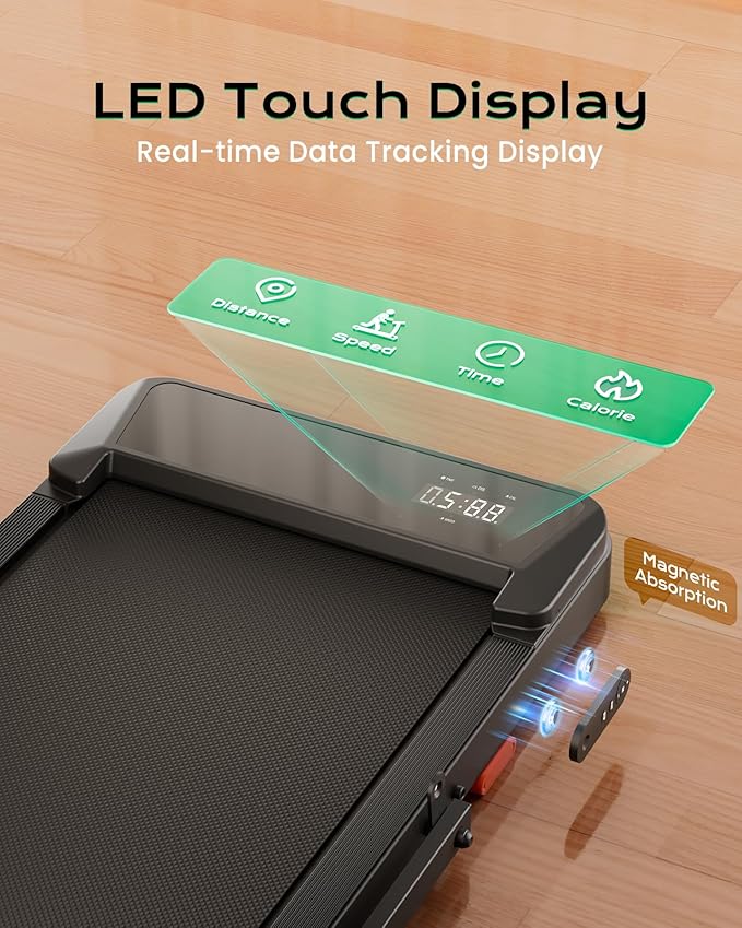 Walking Pad,Treadmill with Incline for Home Office, 2.5HP Portable Under Desk Treadmill with 265 Lbs Capacity,Remote Control, Led Display