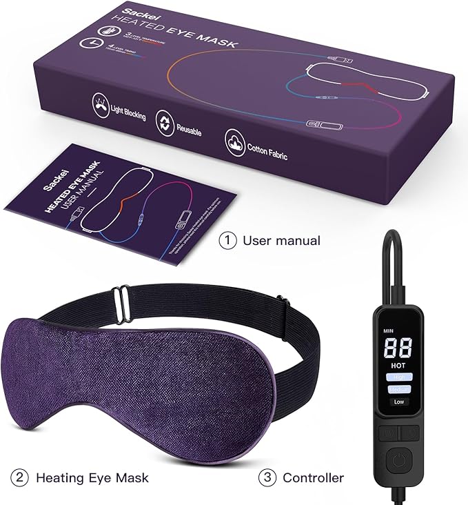 Heated Eye Mask for Dry Eyes,Warm Eye Compress Mask with Temperature & Timer Control,Stye Eye Treatment,Warm Compress for Eyes