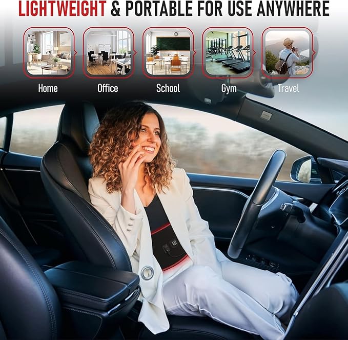 LuminousRLT Red Light Therapy Belt – Adjustable LED Light Wrap with Red & Near-Infrared LEDs (660nm & 850nm), 216 LEDs, Auto Shut-Off