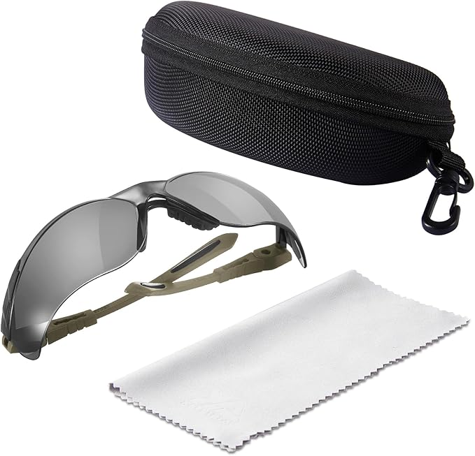 xaegistac Shooting Glasses Anti-fog Shooting Range Eye Protection, Adjustable Safety Glasses with Zipper Hard Case