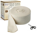 Tubular Compression Bandage Size E (3.4” x 33 ft) – Elastic Stockinette Support Sleeve for Legs, Knee, Small Thigh, Elbow, and Quads – Cut-to-Fit, Washable Reusable – Plus Medical Scissors