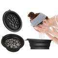 2pcs Face Bowl for Ice with Built-in Ice Tray, Facial Cold Plunge Face Ice Bath Bowls, Collapsible Portable Reusable Silicone Cold Plunge Basin for Skin Tightening, Acne Relief , Black
