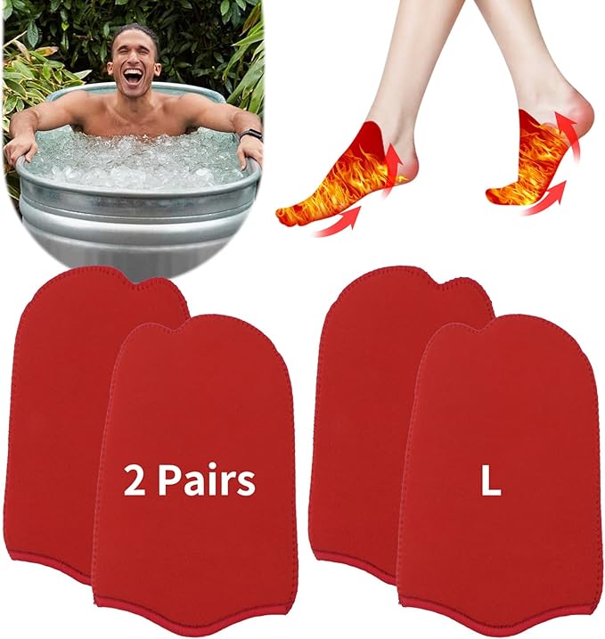 2 Pairs Ice Bath Toe Socks, Cold Plunge Toe Covers, Ice Bath Toe Booties Cold Plunge Toe Booties, Cold Plunge Tub Accessories, Reusable Neoprene Toe Warmers for Cold Plunge at Home
