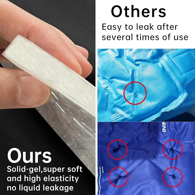 Extended Leg Knee Ice Pack Wrap for Injuries Compression, Reusable Gift Soft Gel Freeze Knees Brace for Swelling Replacement Surgery, Cold Therapy for Arthritis, Meniscus Tear (Knee-Blue-2 Pack)