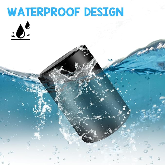 Portable Metal Small Pill Case, Round Alloy Pill Holder Pocket Small Pill Box Waterproof Medicine Organizer Bottle Container for Travel Outdoor Vitamin Fish Oils (Black)