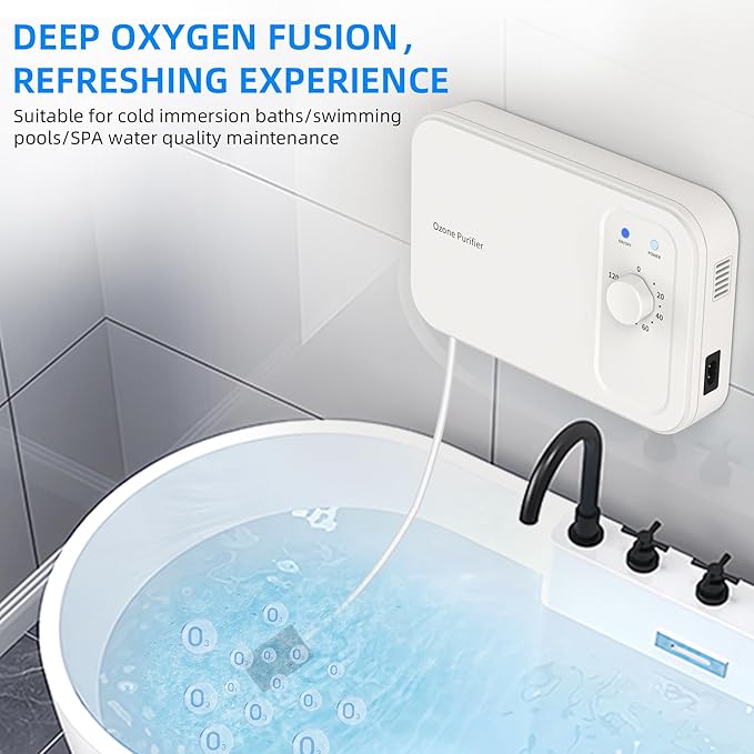 800mg/h Multipurpose Ozone Machine with Timer, for Air and Water, Portable for Home, Office, Car, Hunting, Kitchen, Cold Plunge, Fruits & Vegetables