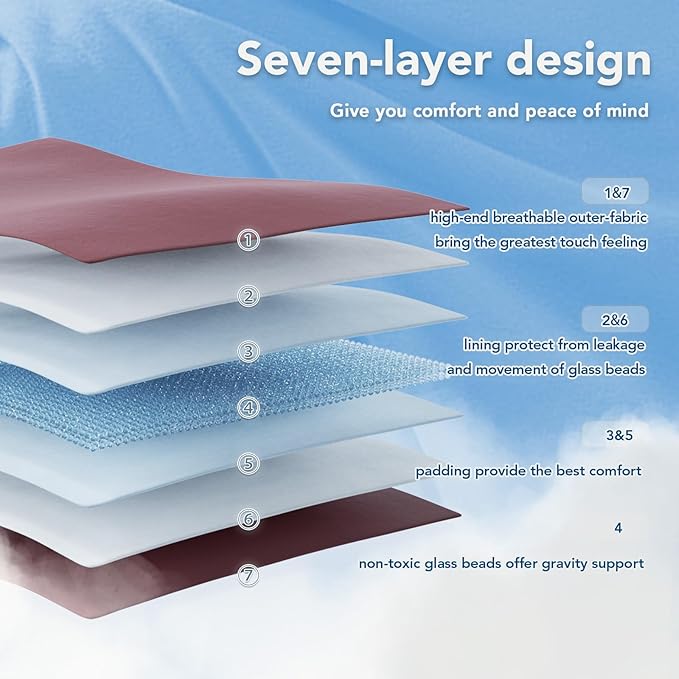 Topcee Weighted Blanket for Adults (20 lbs, 60" x 80") Queen Size Soft Cooling Heavy Blanket Sleeping, Apply to 190-210 lbs Body, Thick Breathable Blanket with Glass Bead, Easy Care