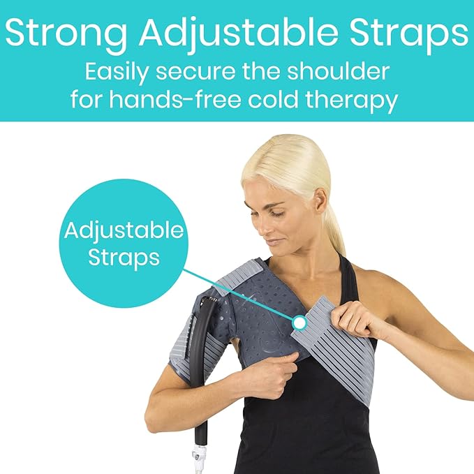Vive Cold Therapy Machine Replacement Pads for Shoulder - Flexible Ergonomic Reusable Padding for Ice Therapy - Pain Relief System - Shoulder Adjustable Device Accessory to Reduce Swelling (Pads Only)