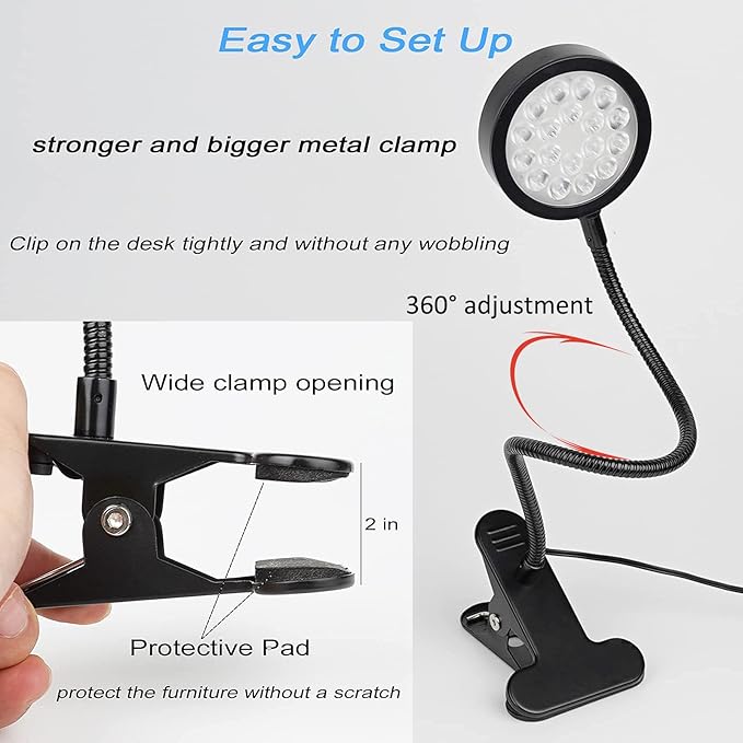 Red Light Therapy for Face and Body, 18 LEDs 660nm Red and 850nm Near Infrared LED Red Light Therapy Light with Angle Adjustable and Clip, Suitable for Body at Home Skin Care Pain Relief
