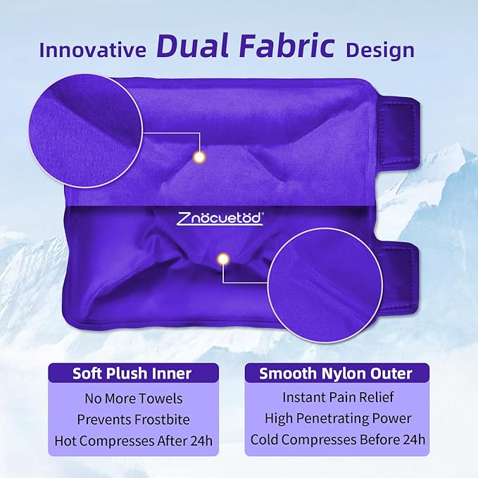 ZNÖCUETÖD Enhanced Knee Ice Pack Wrap for Pain Relief, Large Gel Ice Pack for Knee Leg Injuries Reusable with Cold Compression for Tendonitis, Arthritis, Swelling, Bruises, Surgery Recovery