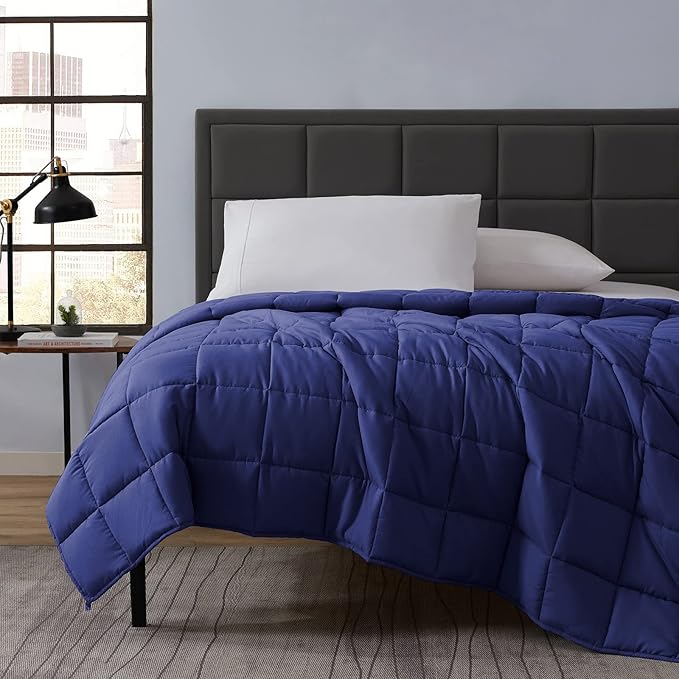 L'AGRATY Weighted Blanket - 40"x60" 7lbs Cooling Breathable Microfiber Material with Glass Beads Small Blanket All-Season Summer Fall Winter Soft Thick Comfort