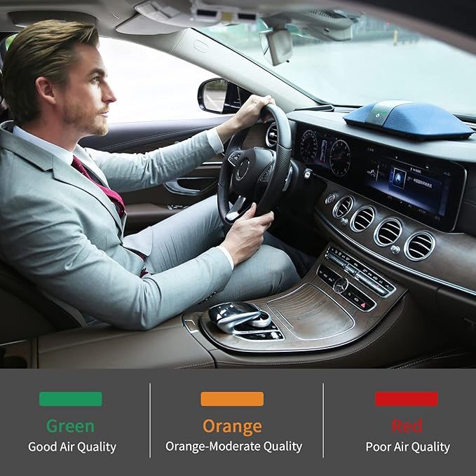 Car Air Purifier with H13 True HEPA Filter: Car Portable Air purifier for Exhaust Fumes, VOC, Smoke, Odors, and Bacteria, 99.9% Removal to 0.1 Microns - Air purifier for Car Traveling Bedroom (blue)