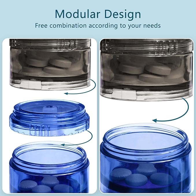 Cylindrical Pocket Pharmacy Moisture-Proof Travel Pill Organizer Free Combination of Seven Colors Pill Box 7 Day