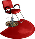 Rhino Mats, Rhino Hide Salon Mat, Non-Slip Standing Cushioned Comfort Anti-Fatigue Mat for Salon, Barbershop, or Spa (Red, Semi-Circle 3' x 3.5' x 7/8")
