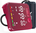 Blood Pressure Monitor Rechargeable Upper Arm Blood Pressure Monitors for Home Use Large Screen Bp Machine with Bp Cuff, 2x120 Memory, Voice Broadcast Bp Monitor(Red)