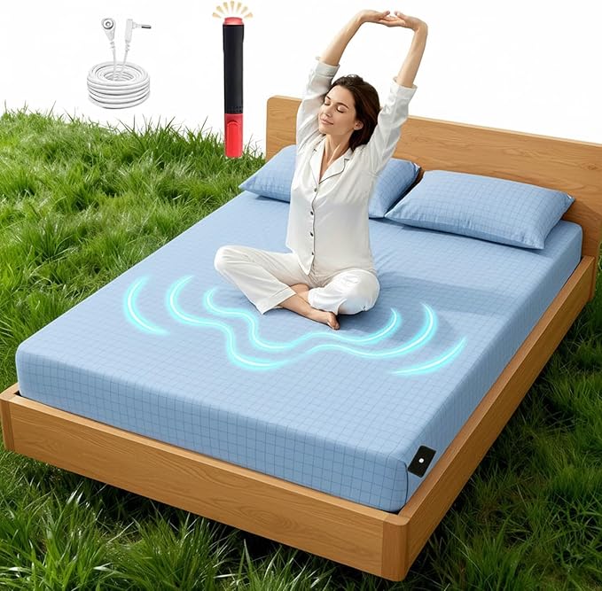 Grounding Sheets King Size, 20% Pure Silver Fiber + 80% Organic Cotton, Grounded Sheet Earth Connected Bedding