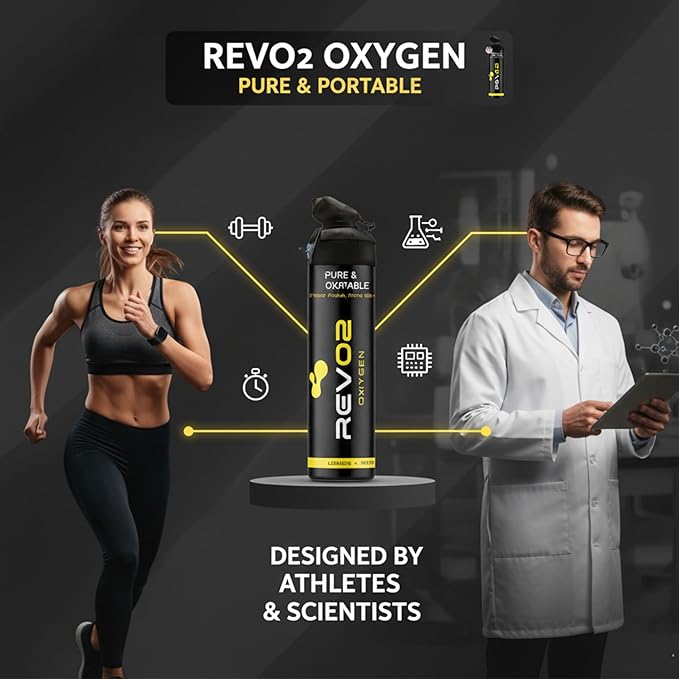 Oxygen Can | 98% Pure Portable Oxygen for Recovery, Immunity & Hiking | 10L Canister with Leak-Proof Mouthpiece & Trigger Lock | Natural Citrus Boost for Breathing, Energy & Wellness - Lemon 2 Pack