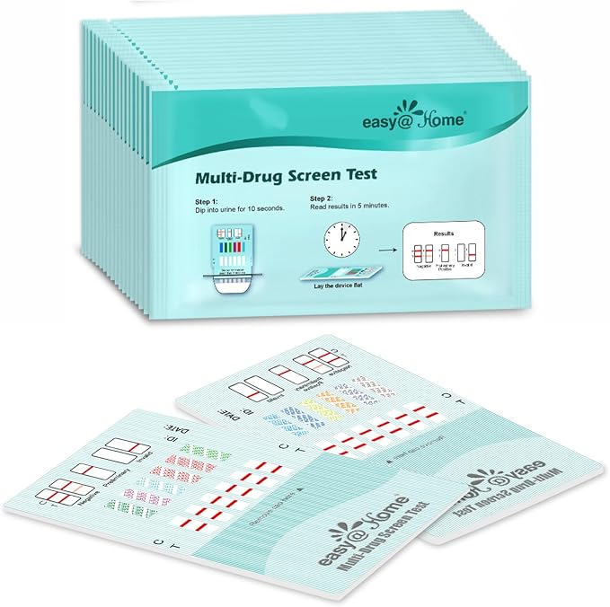 Easy@Home Multi-Drug Screen Test: Check for Buprenorphine (BUP), Cocaine (COC), Morphine (MOR), Methadone (MTD), Oxazepam (BZO), Oxycodone (OXY) -#EDOAP-865 (1 Pack)