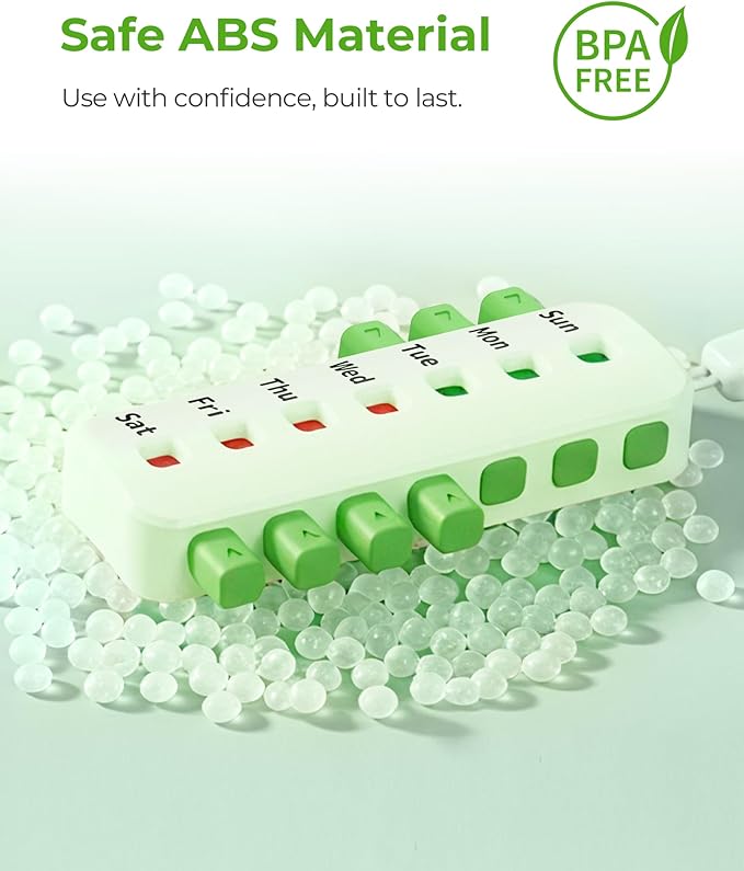 Pill Reminder for Easy Tracking Without Refills, Reusable Pill Tracker for Vairous Bottles, Arthritis-Friendly & Anti-Slide Medication Tracker, Compact Medicine Reminder for Pet Meds, Green, 2-Pack