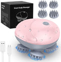 AMIR Electric Scalp Massager, Portable Head Scratcher with 96 Kneading Nodes, Handheld for Stress Relief and Pain Relief, Ideal Valentine‘s Day Gift for Her/Him (Pink)