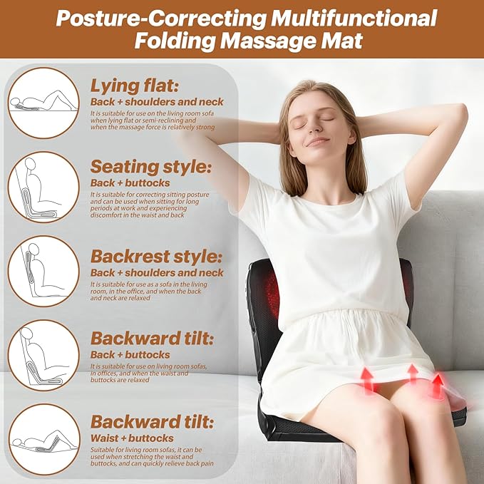 Multi functional massager Shiatsu Neck and Back Massager chair with Heat,massage chair full body for Pain Relief Deep Tissue,massage chair pad for Outdoors Home Office, Gifts for Women Men Parents