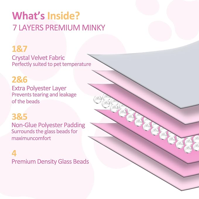 LaSyL Weighted Blanket for Pets | Thunder Blanket for Dogs Anxiety | Premium Soft Minky | Relaxation & Calming & Anti Anxiety | Used in Car, Bed, Couch | Pink, Washable Small (24"x32")