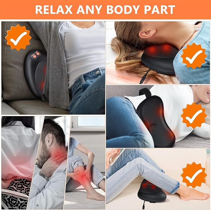 Brelley Neck and Back Massager with Heat Electric Shiatsu Deep Tissue Kneading Massage for Neck, Back, Shoulders, and Legs Gift for Men Women, Christmas, Mother's Day & Father's Day