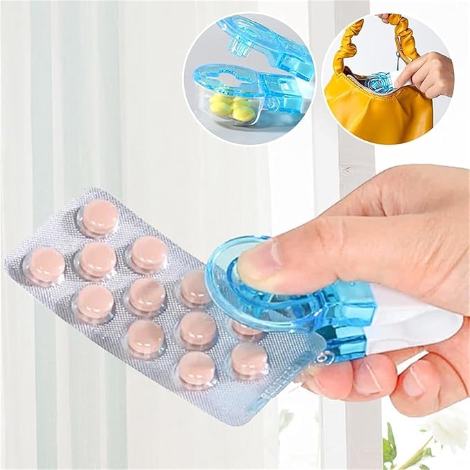 Portable Pill Taker,2025 New Portable Pocket Pill Box Dispenser,Storage Box Medication Dispenser Easy to Take Out Pills from Package for Elderly,Individuals with Weak Senior Arthritis Hand (2PCS)