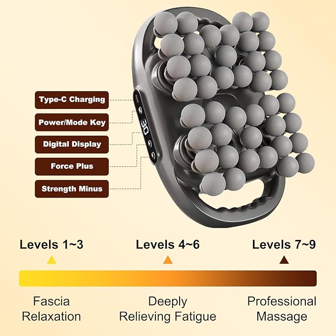 Back Massager for Pain Relief Deep Tissue, 42 Head Massage Gun Deep Tissue with 9 Modes & 9 Levels, Electric Percussion Massager Gun for Pain Relief, Portable for Home & Office Use
