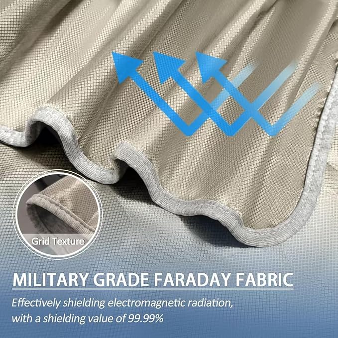 Faraday Blanket: Protection Against Direct Contact from WiFi, Protection Blanket for Cell Phone, Tablet, Electronics (20.5" x 17.5"), Grey