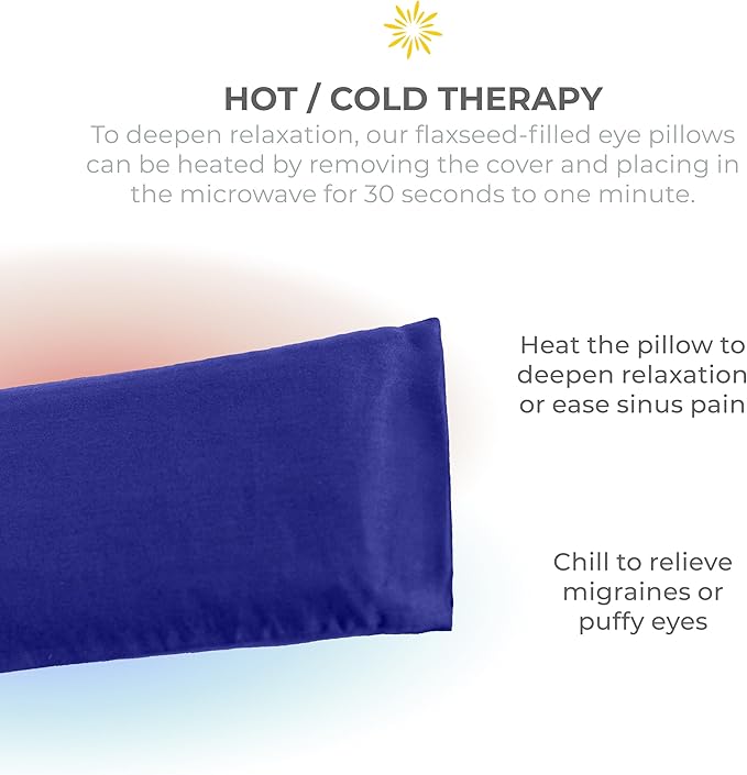 Sunshine Yoga 4-Pack Unscented Sateen Eye Pillows, Low-Luster, 9’’ x 4’’ Flaxseed Weighted Eye Mask for Sleeping, Hot or Cold Therapy for Relaxation, Migraine, and Headache, Assorted