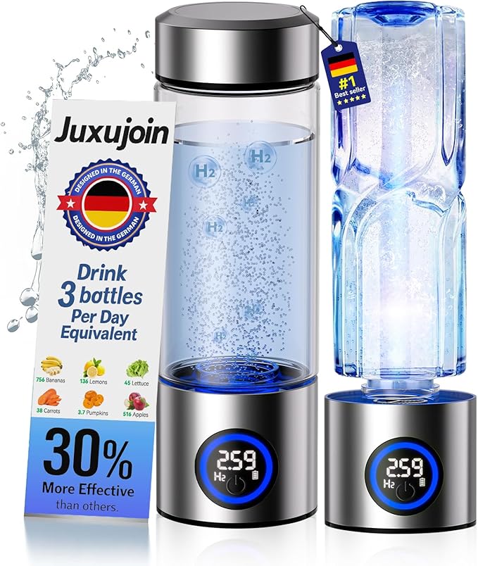 2026 Upgrade Hydrogen Water Bottle Generator,Portable Hydrogen Water Ionizer Machine【6000PPB High Concentration】【Precision 0 Leakage】 Rechargeable Rapid Hydrogen Boost,for Home Office Travel Fitness