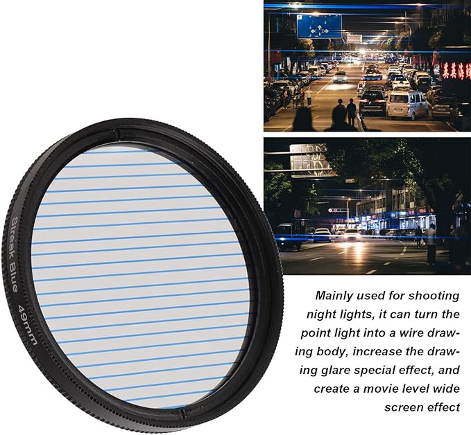 Special Effects Filter, 37mm 40.5mm 43mm 46mm 49mm Special Effects Lens Filter Anamorphic Special Effects Filter,for Most of Digital Cameras on The Market(49mm)