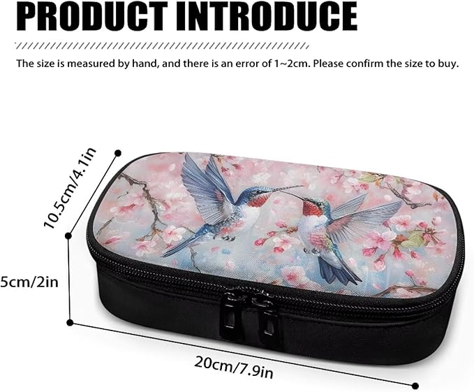Cherry Blossom Hummingbirds Insulin Cooler Travel Case Insulated Diabetic Bag with Top Handle Medication Cooler Bag for Insulin Pens and Blood Glucose Monitor Supplies Easy to Carry