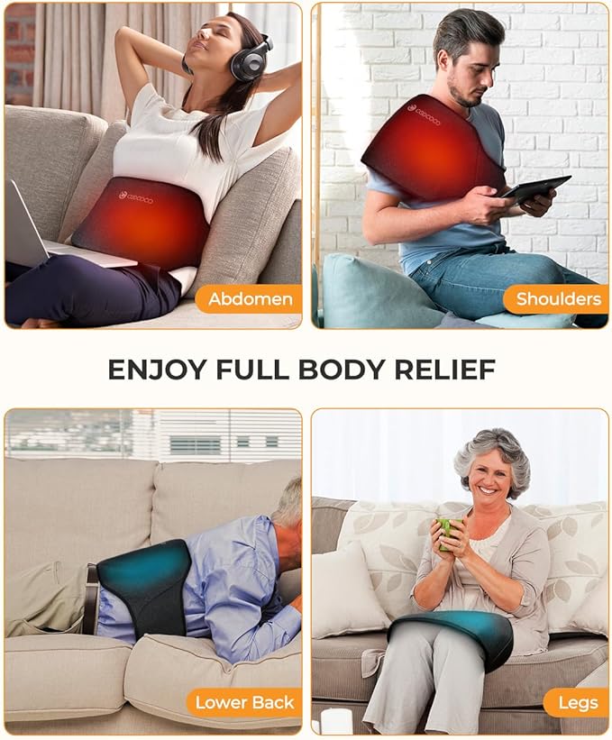CooCoCo 2-in-1 Heating Pad & Ice Packs for Back Pain Relief, FSA Wearable Heated Pad for Period Cramps, Reusable Lower Back Gel Cold Pack for Sciatica Pain, 5 Heating Levels