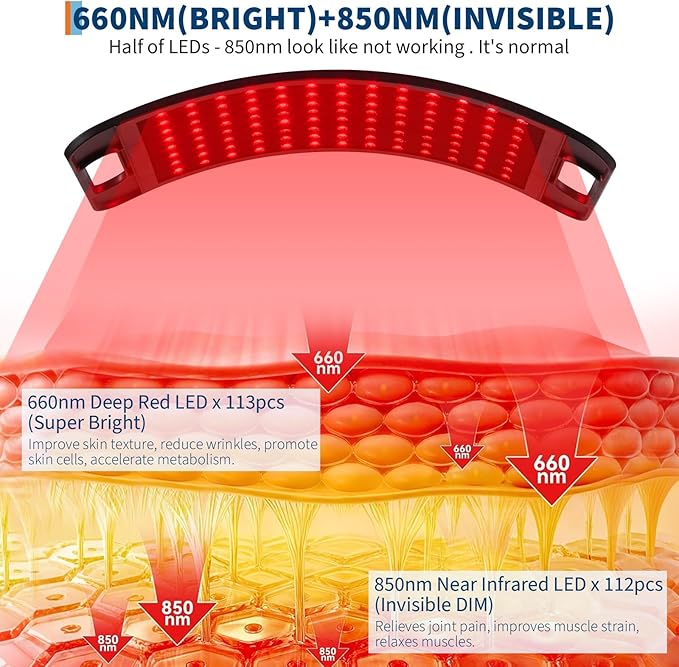Curved Red Light Therapy Floor Lamp, 104 LEDs Red Infrared Light Therapy Device for Face and Body, Adjustable Stand for Home Use, 660nm+850nm for Skin Care & Pain Relief