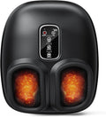 Heated Foot Massager for Neuropathy and Plantar Fasciitis, Foot Massager with Heat, Shiatsu Deep Kneading, Vibration, Rolling Compression, 3-Level Adjustable for Pain Relief, Portable for Home Use