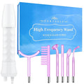 High Frequency Facial Wand - Uaike 6 in 1 Violet Portable Handheld High Frequency Facial Machine with 6 Pcs Purple Glass Tubes - at Home Face Skin Wand Device for Neck/Body/Hair/Face