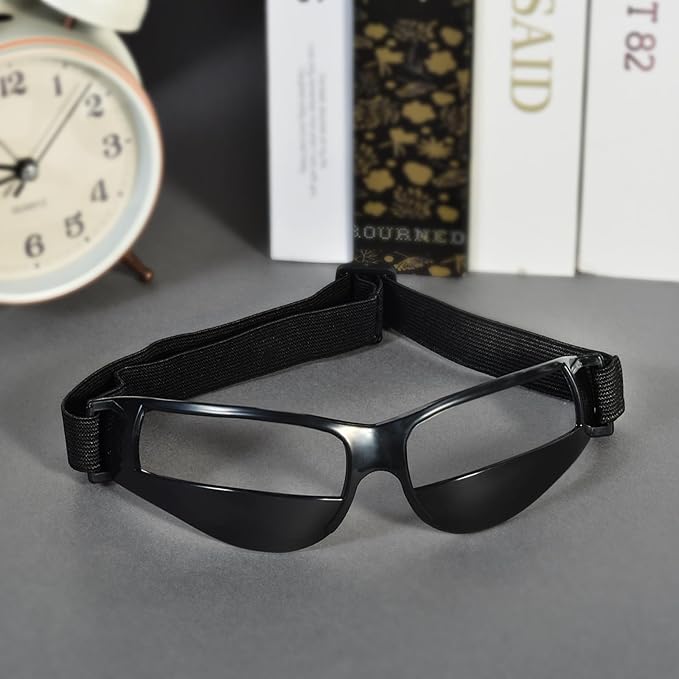 Improving Basketball Skills, Say Goodbye to Bowing - Professional Dribbling Goggles Basketball Sports Training Glasses, BLACK