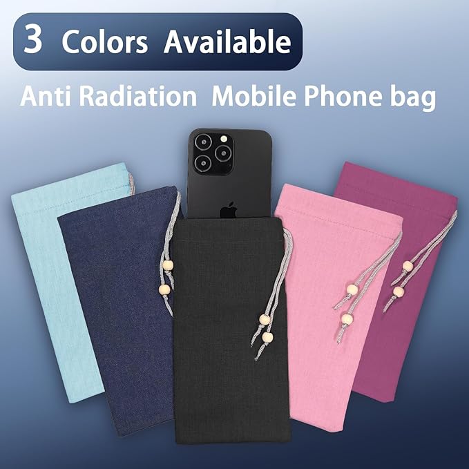 EMF Cell Phone Sleeve fo Phone Pouch, High-Shield EMF Blocking Pouch, 100% Silver Fibers forDigital Security, Signal Blocking, Anti-EMP Radiation Bag for Privacy Protection. (Black)