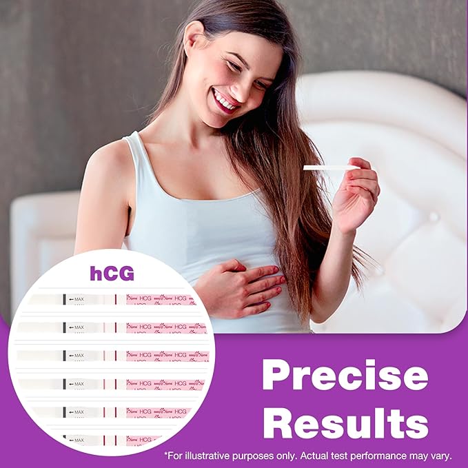 Easy@Home Pregnancy Test Strips: 20 Bulk with Large Urine Cups - Fast Results, At-Home Fertility Testing - Pruebas de Embarazo