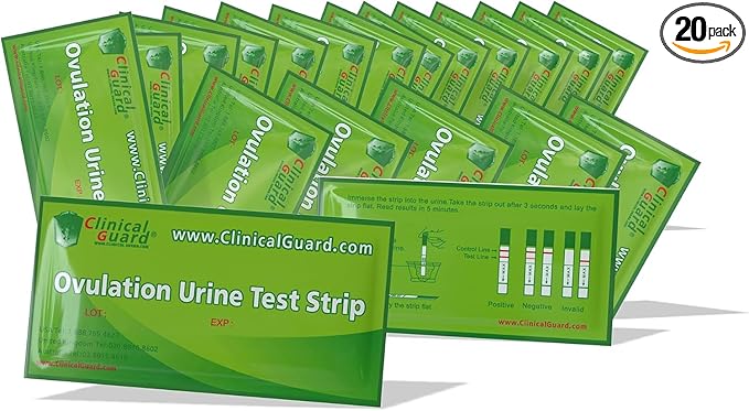 Clinical Guard Ovulation Test Strips Pack of 20 - Accurate Measurement Within 5 min - Ovulation Tests Cost-Effective Fertility Test for Women