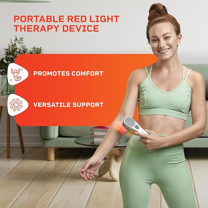 Lifepro Infrared & Red Light Therapy for Body Joints & Muscles Wellness Support, Portable Red Light Therapy Device, Near Infrared Light Therapy for Body & Face - Use 3 wavelengths