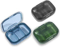 3 Pack 3 Compartment Pill Box, Moisture Proof Pill Case, Travel Pill Organizer for Pocket Purse, Daily Portable Medicine Vitamin Box, Fish Oil Box, Supplement Box