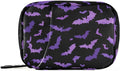 Ollabaky Pill Organizer Halloween Purples Bats Travel Pill Cases Bag Portable Pill Container 7 Days Pill Box Organizer Vitamin Supplement Holder for Family Business