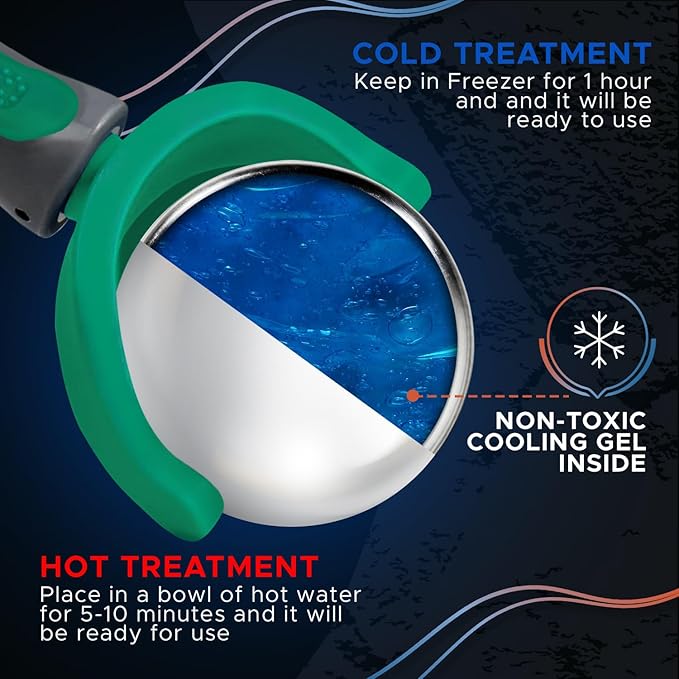 PRIME Fitness Cold Massage Roller Ball | Cold Therapy | Ice Roller Ball with Handle | cryo Stick | Relieve Muscle Pain (Green)